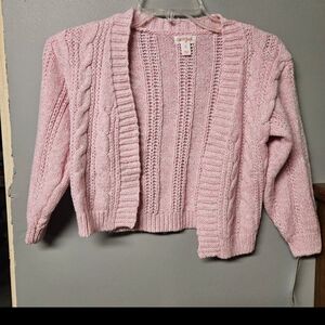 Cat & Jack Light Pink Cable Knit Cardigan